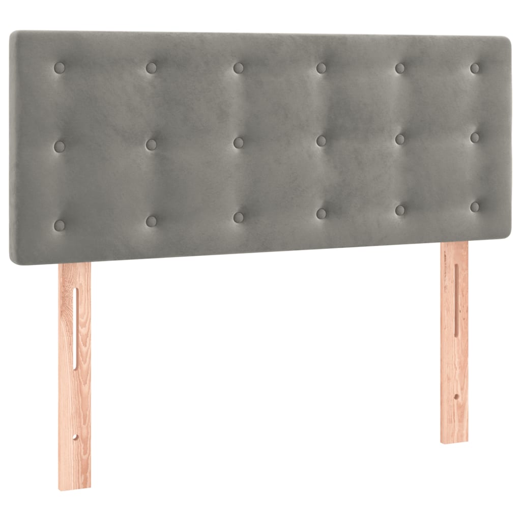 Sommier à lattes de lit et matelas Gris clair 90x190 cm Velours - XIOS