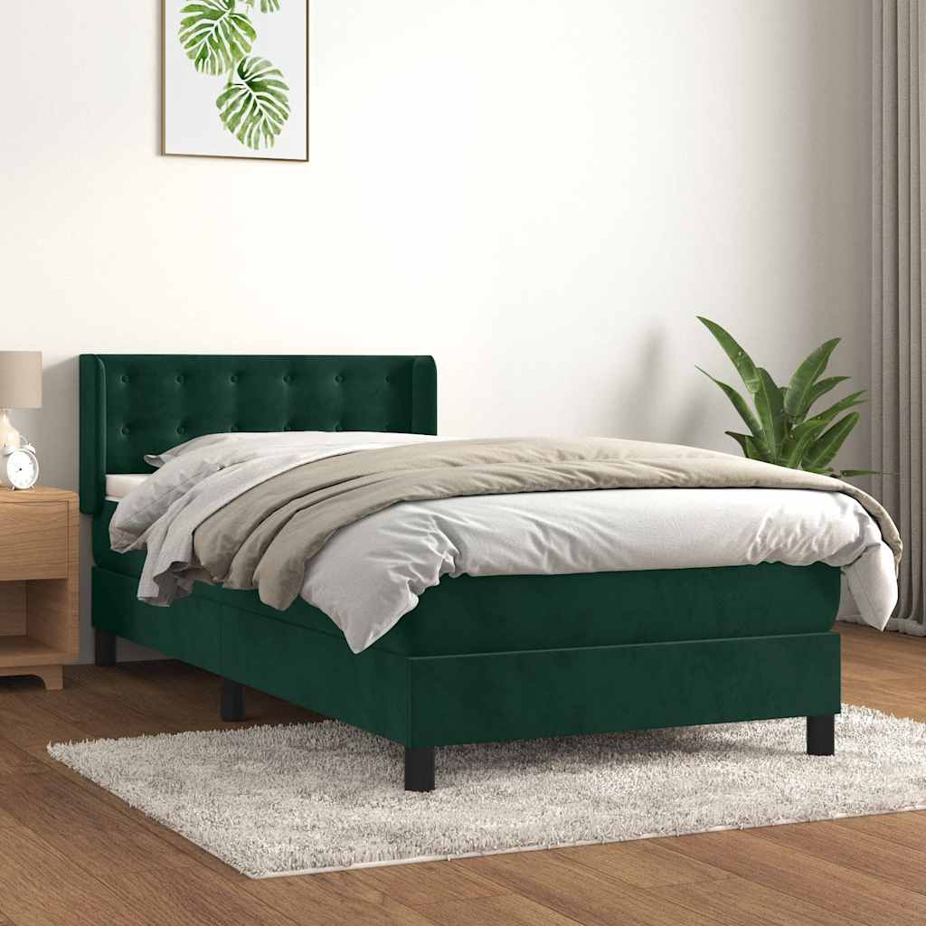 Sommier à lattes de lit avec matelas Vert foncé 90x190 cm - XIOS