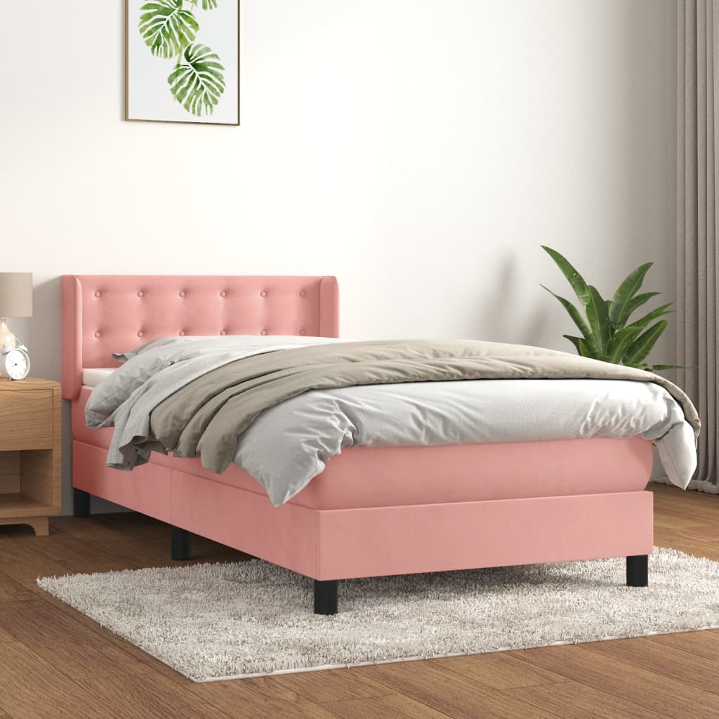 Sommier à lattes de lit avec matelas Rose 90x200 cm Velours - XIOS