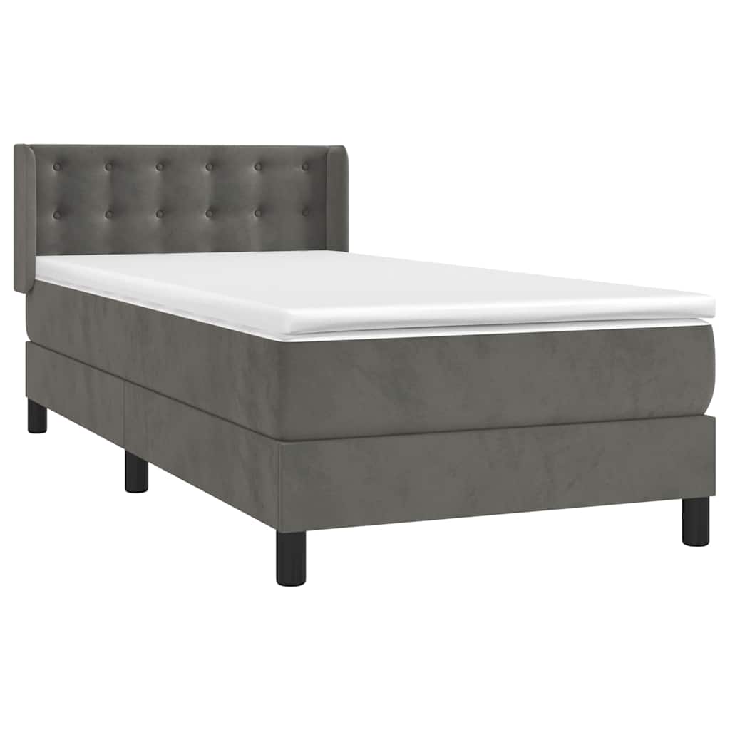 Sommier à lattes de lit avec matelas Gris foncé 100x200 cm