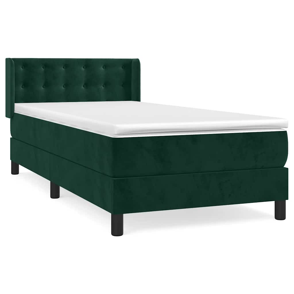 Sommier à lattes de lit avec matelas Vert foncé 100x200 cm - XIOS