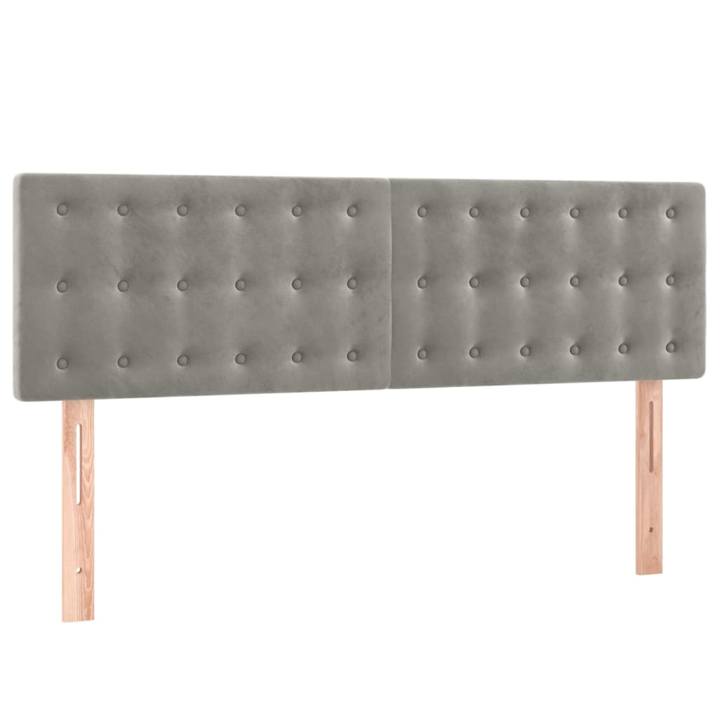 Sommier à lattes de lit et matelas Gris clair 140x190cm Velours - XIOS