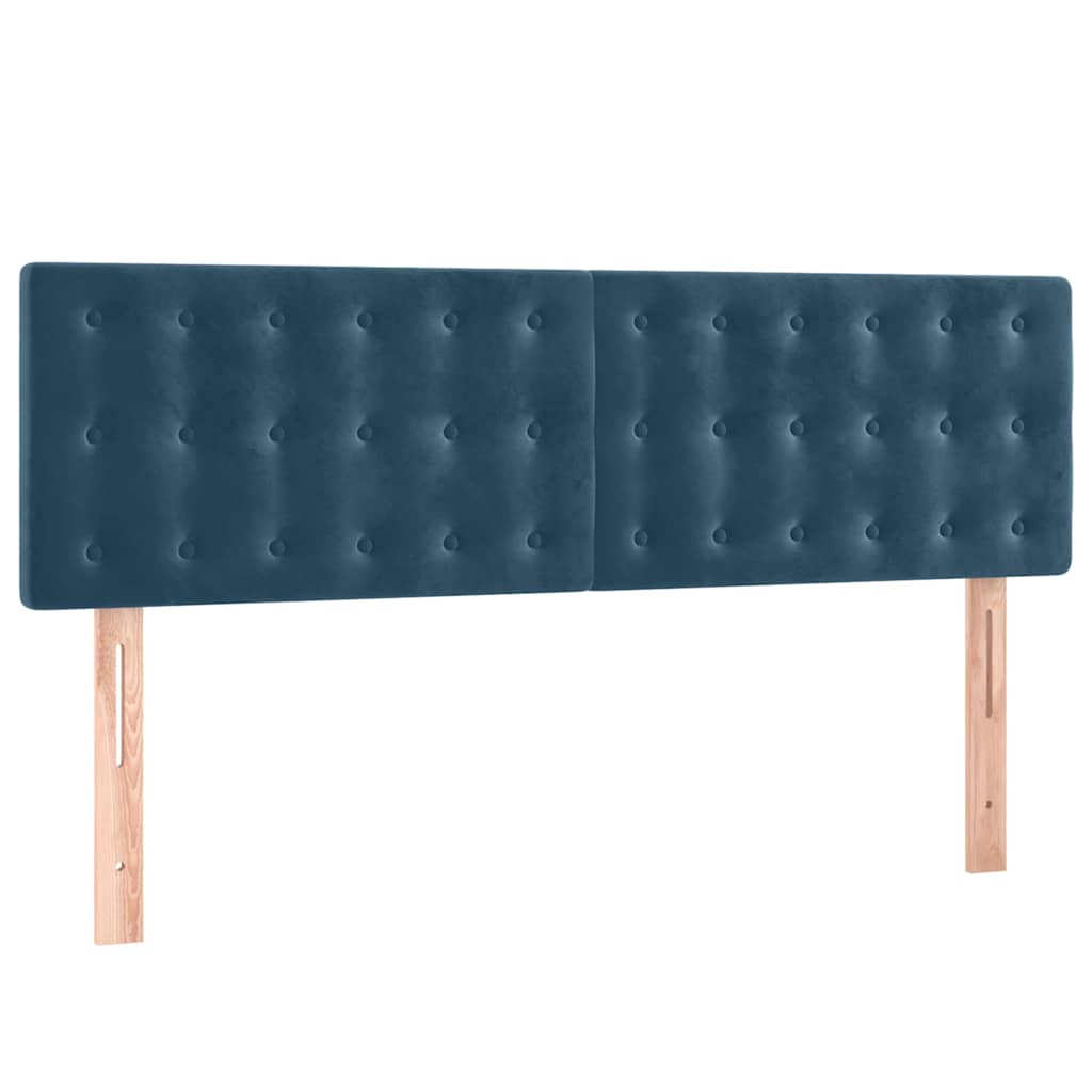 Sommier à lattes de lit et matelas Bleu foncé 140x190cm Velours