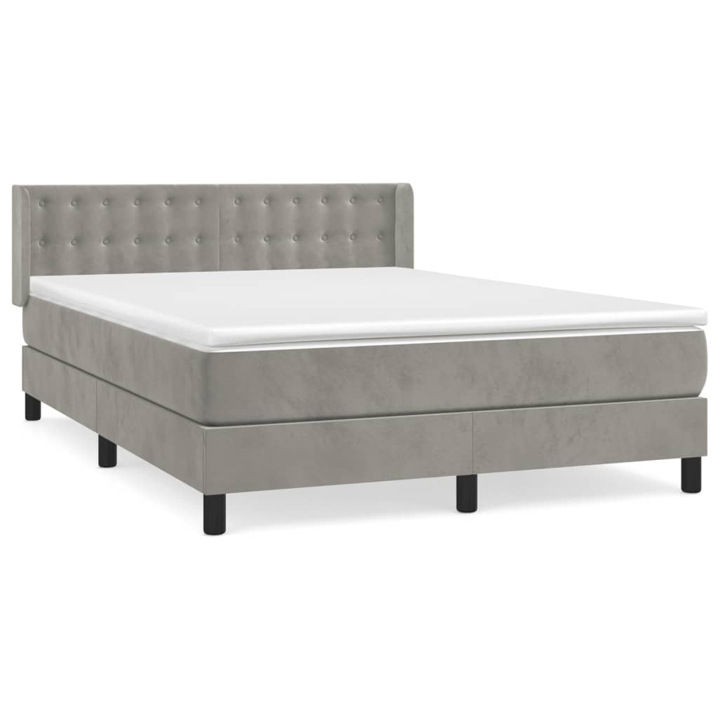 Sommier à lattes de lit et matelas Gris clair 140x200cm Velours - XIOS