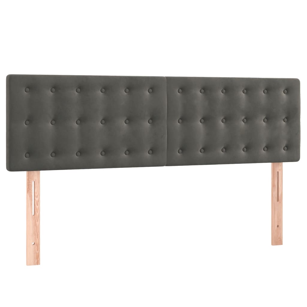 Sommier à lattes de lit et matelas Gris foncé 140x200cm Velours - XIOS