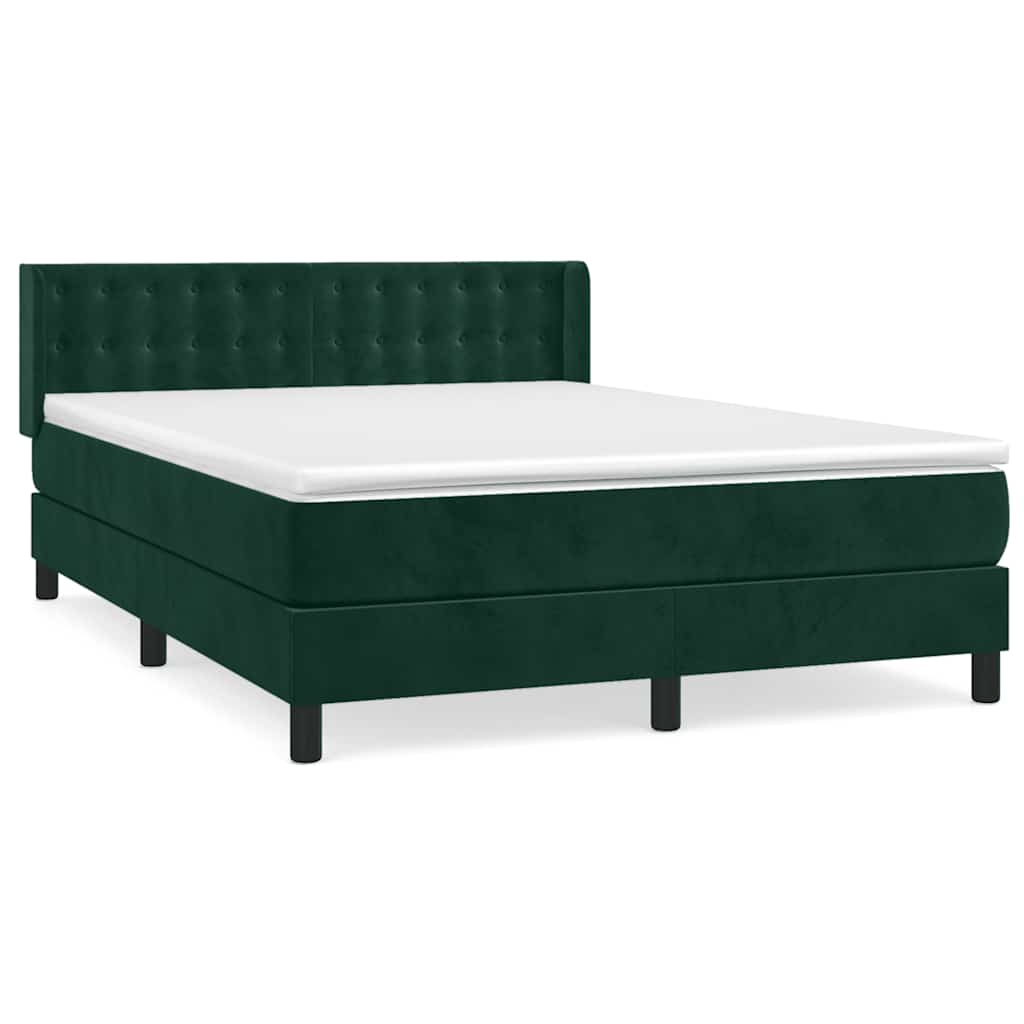 Sommier à lattes de lit et matelas Vert foncé 140x200cm Velours - XIOS