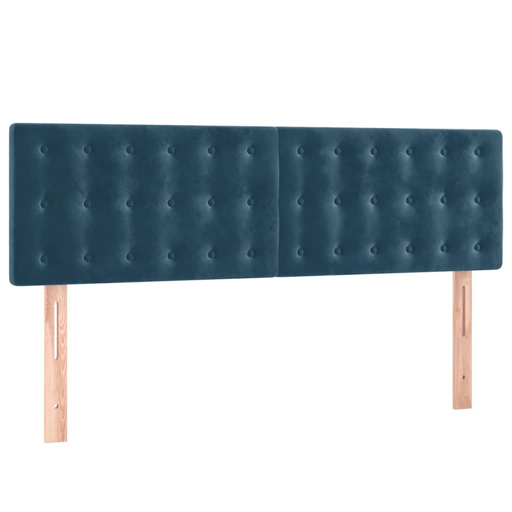 Sommier à lattes de lit et matelas Bleu foncé 140x200cm Velours