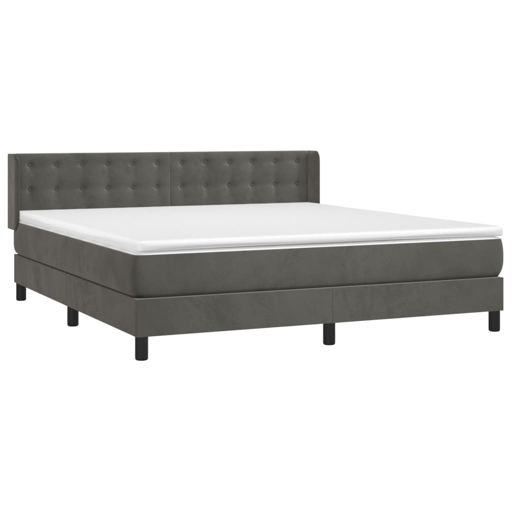 Sommier à lattes de lit et matelas Gris foncé 180x200cm Velours - XIOS