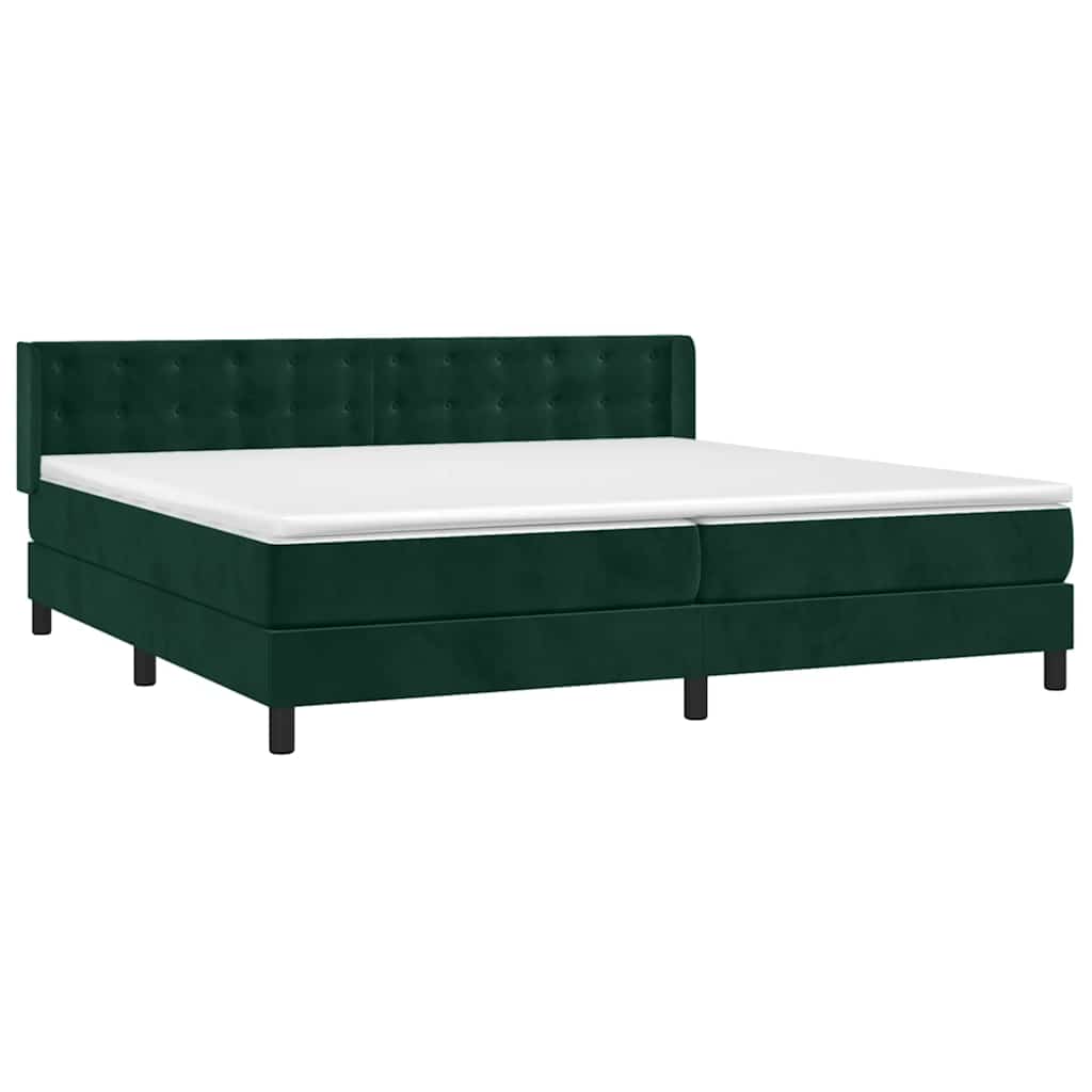 Sommier à lattes de lit et matelas Vert foncé 200x200cm Velours - XIOS