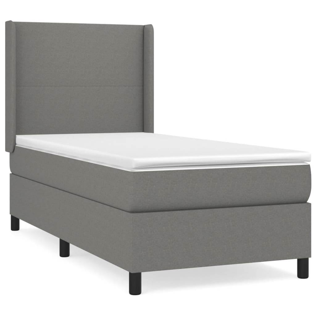 Sommier à lattes de lit avec matelas Gris foncé 100x200cm Tissu - XIOS