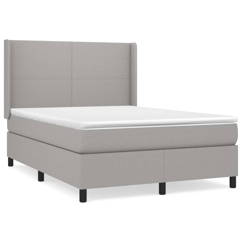 Sommier à lattes de lit avec matelas Gris clair 140x190cm Tissu - XIOS