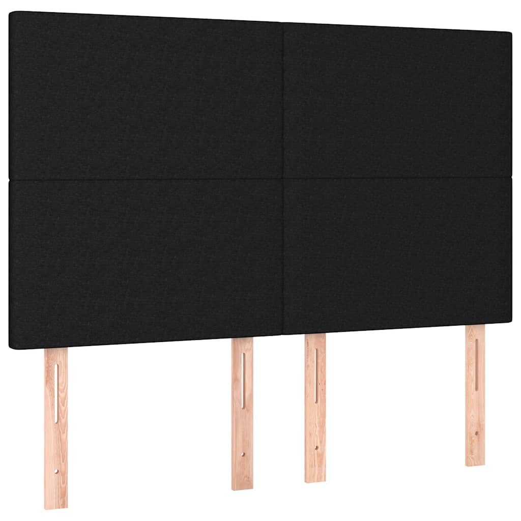 Sommier à lattes de lit avec matelas Noir 140x190 cm Tissu - XIOS