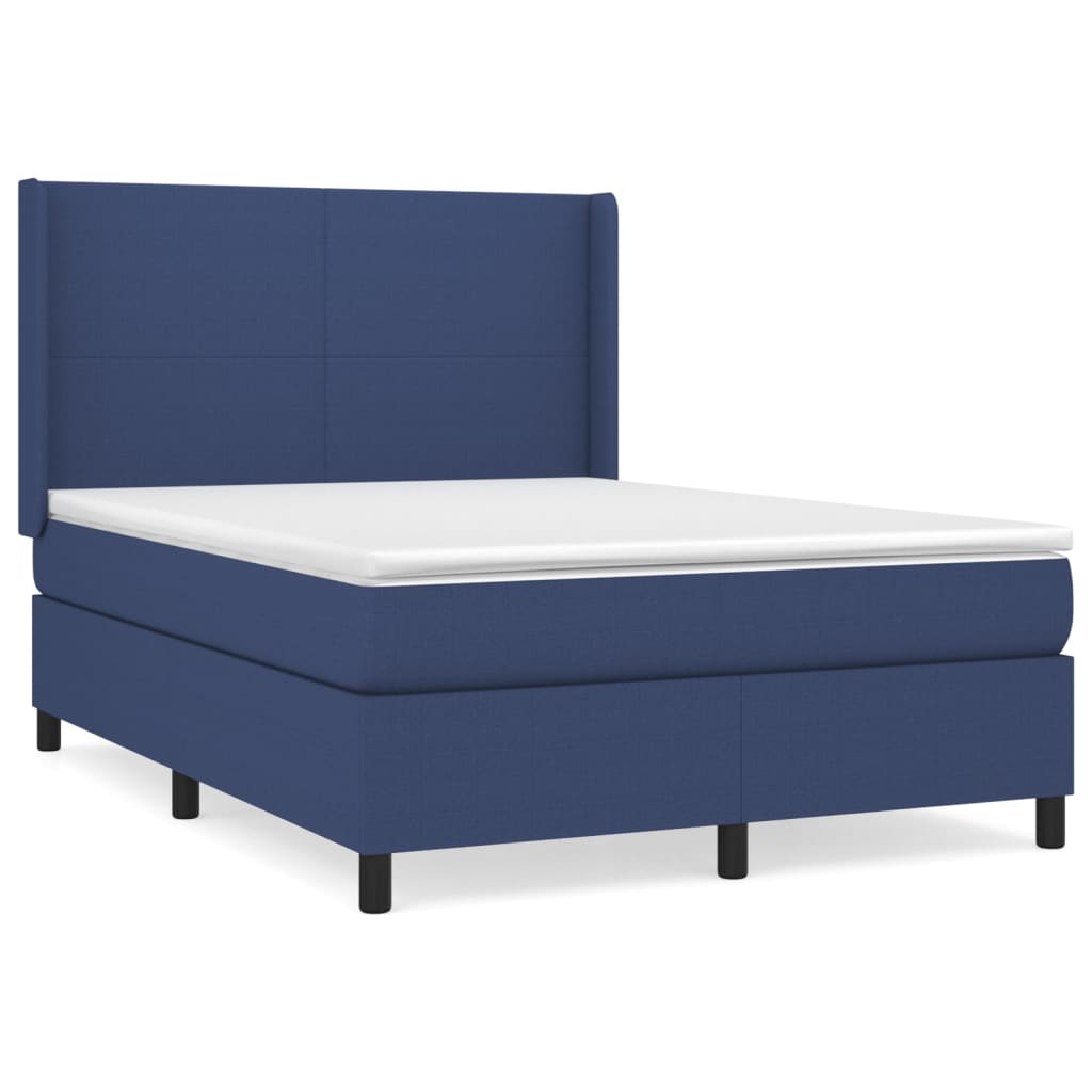 Sommier à lattes de lit avec matelas Bleu 140x190 cm Tissu - XIOS