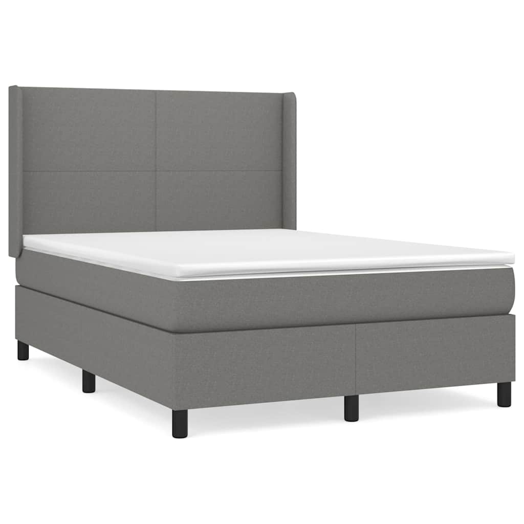 Sommier à lattes de lit avec matelas Gris foncé 140x200cm Tissu - XIOS Store SNC