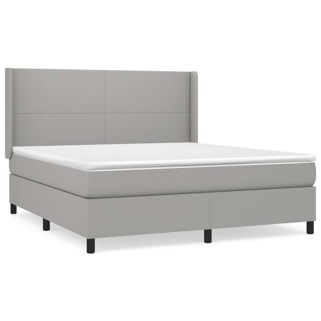 Sommier à lattes de lit avec matelas Gris clair 160x200cm Tissu - XIOS