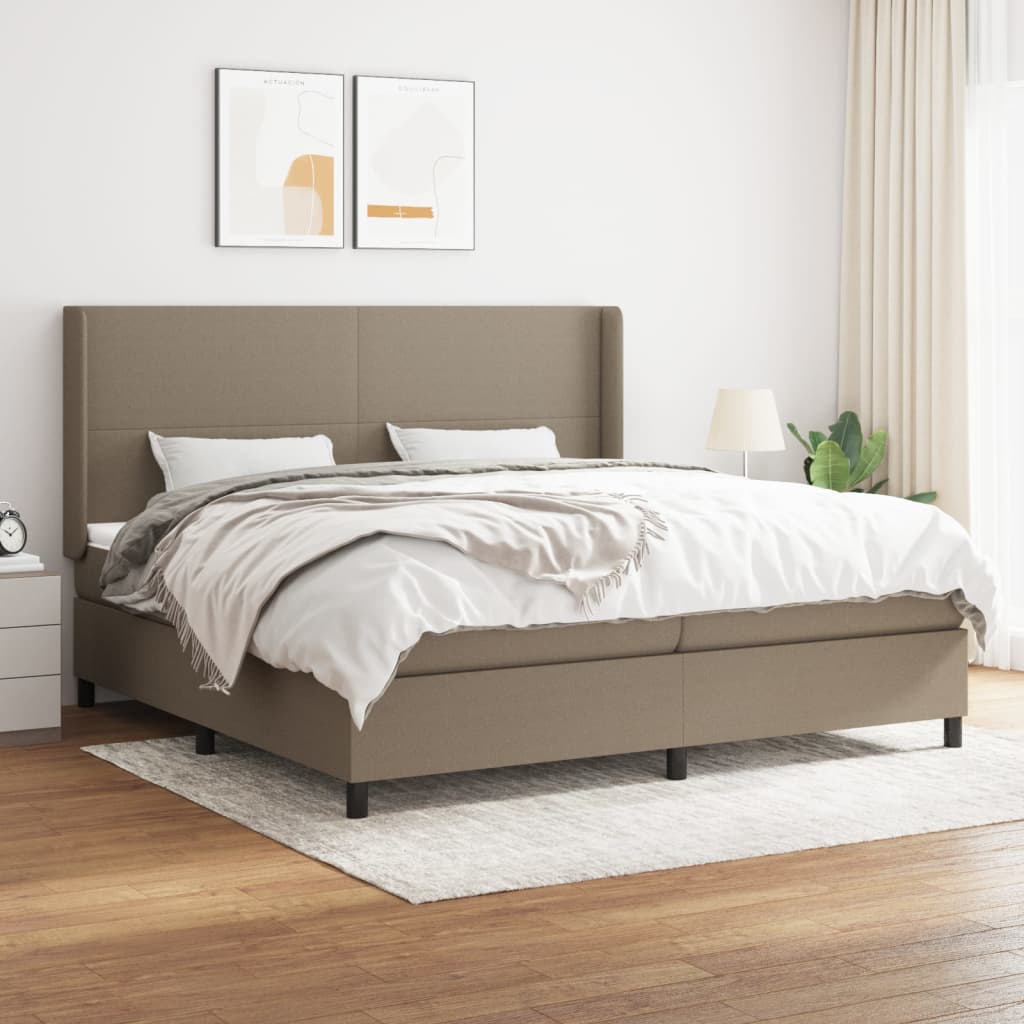 Sommier à lattes de lit avec matelas Taupe 200x200 cm Tissu - XIOS