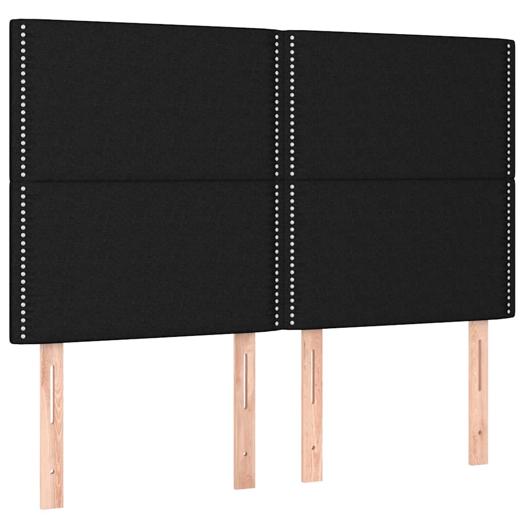 Sommier à lattes de lit avec matelas Noir 140x190 cm Tissu - XIOS