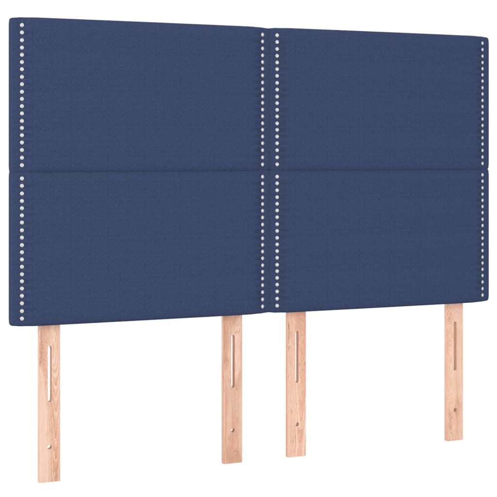 Sommier à lattes de lit avec matelas Bleu 140x200 cm Tissu - XIOS