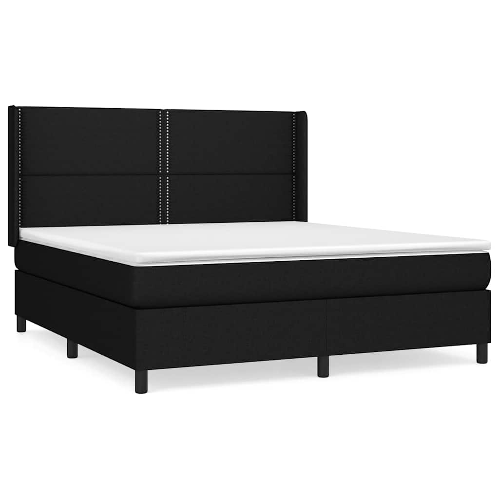 Sommier à lattes de lit avec matelas Noir 180x200 cm Tissu - XIOS