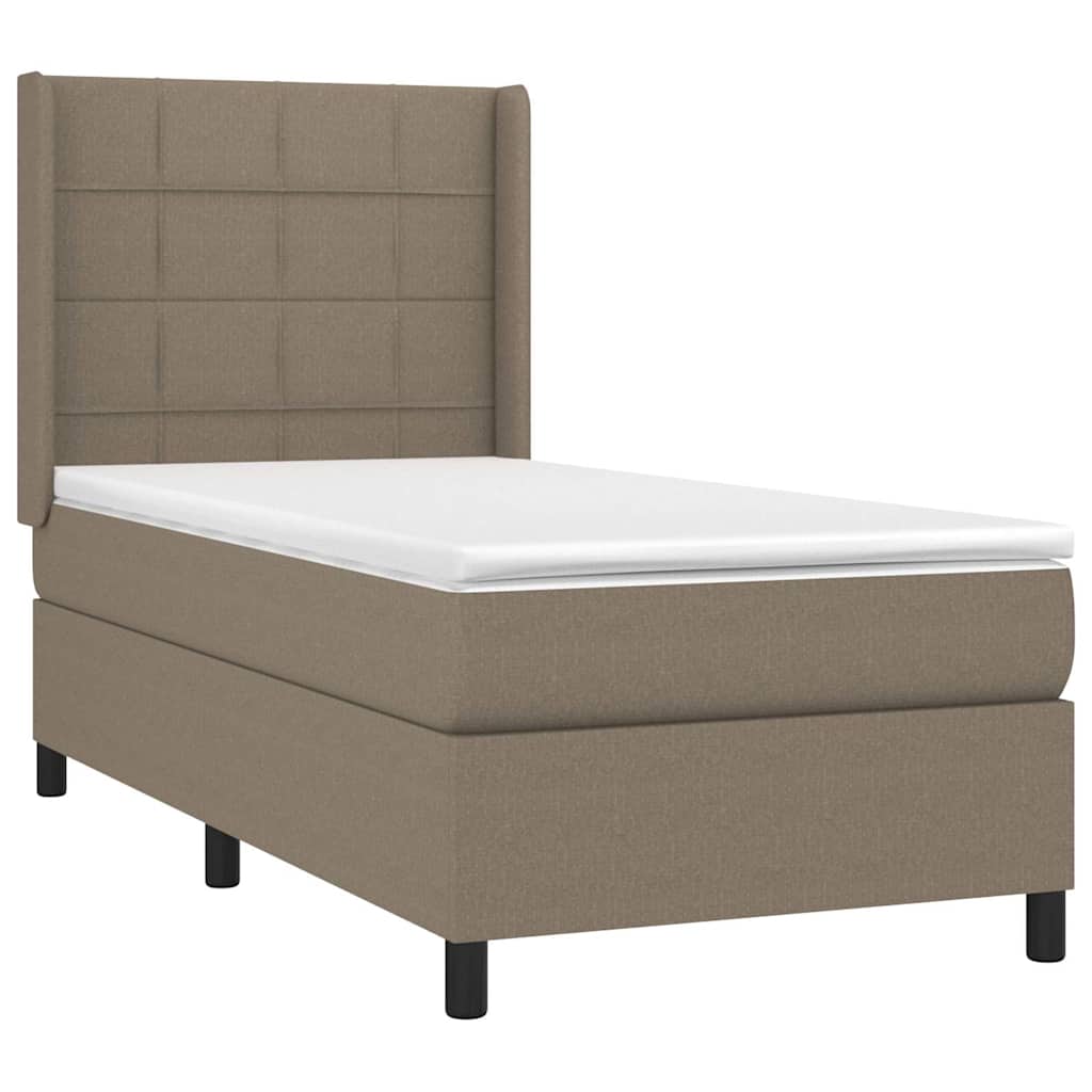 Sommier à lattes de lit avec matelas Taupe 80x200 cm Tissu