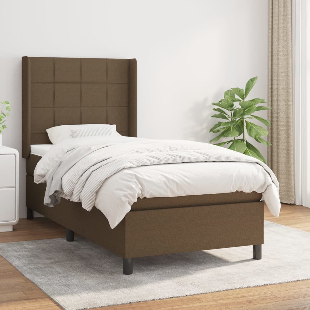 Sommier à lattes de lit avec matelas Marron foncé 100x200 cm - XIOS