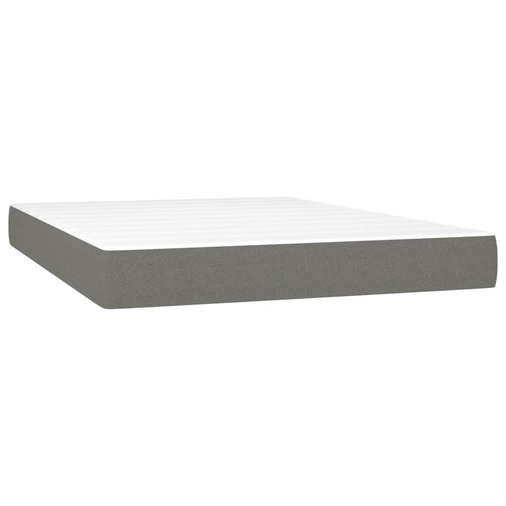 Sommier à lattes de lit avec matelas Gris foncé 140x190cm Tissu - XIOS