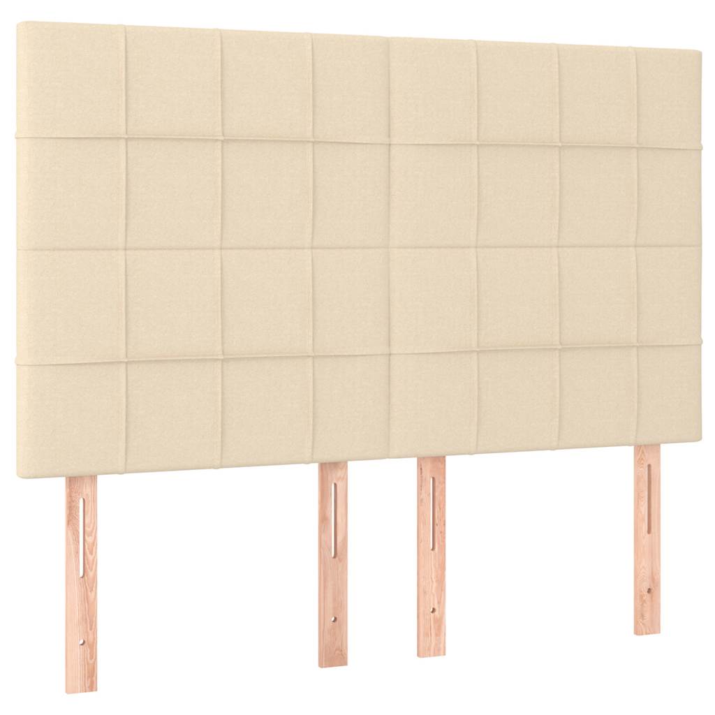 Sommier à lattes de lit avec matelas Crème 140x190 cm Tissu