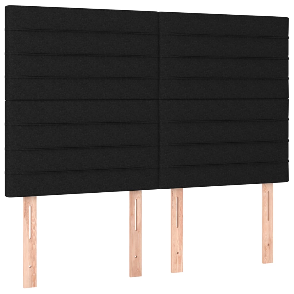 Sommier à lattes de lit avec matelas Noir 140x190 cm Tissu - XIOS