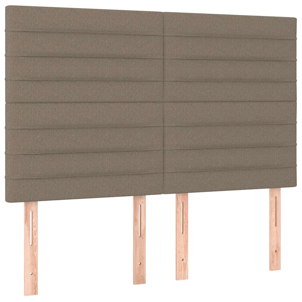 Sommier à lattes de lit avec matelas Taupe 140x190 cm Tissu
