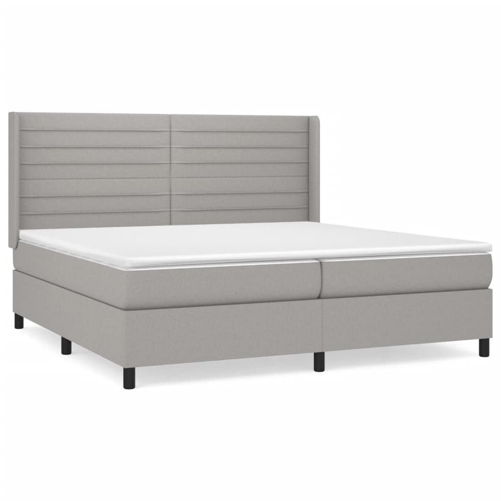 Sommier à lattes de lit avec matelas Gris clair 200x200cm Tissu - XIOS