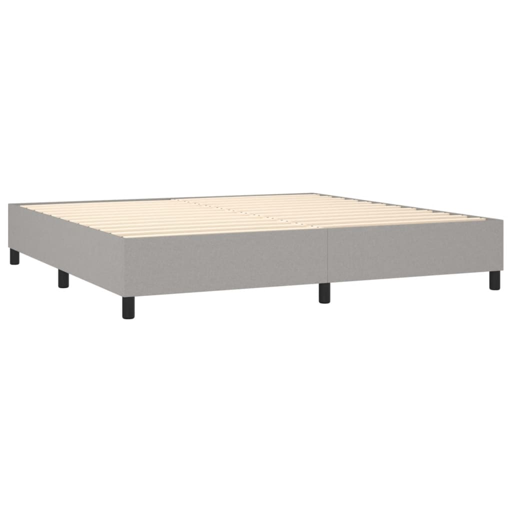 Sommier à lattes de lit avec matelas Gris clair 200x200cm Tissu - XIOS