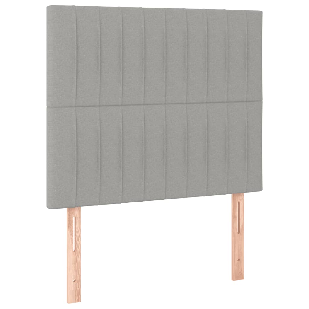 Sommier à lattes de lit et matelas Gris clair 90x190 cm Tissu - XIOS