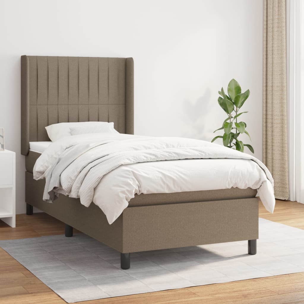Sommier à lattes de lit avec matelas Taupe 100x200 cm Tissu - XIOS