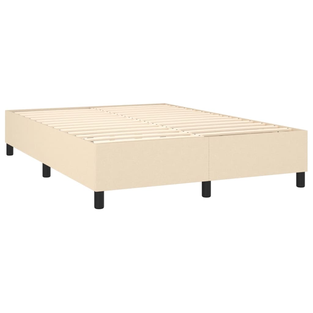 Sommier à lattes de lit avec matelas Crème 140x190 cm Tissu - XIOS