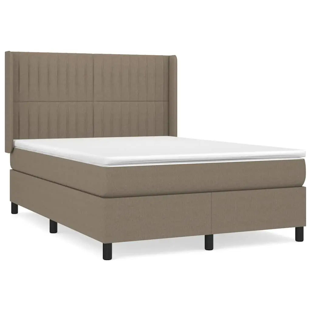 Sommier à lattes de lit avec matelas Taupe 140x200 cm Tissu - XIOS