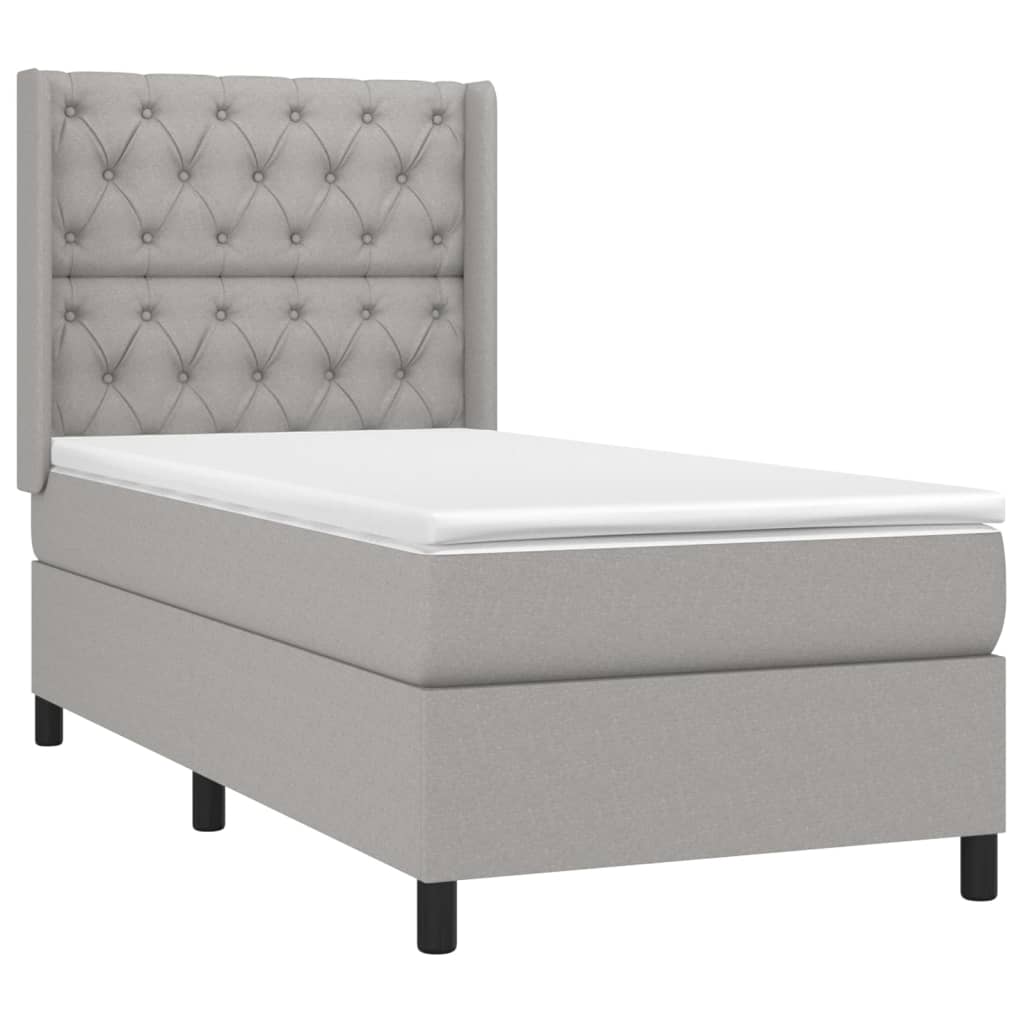 Sommier à lattes de lit avec matelas Gris clair 80x200 cm Tissu - XIOS