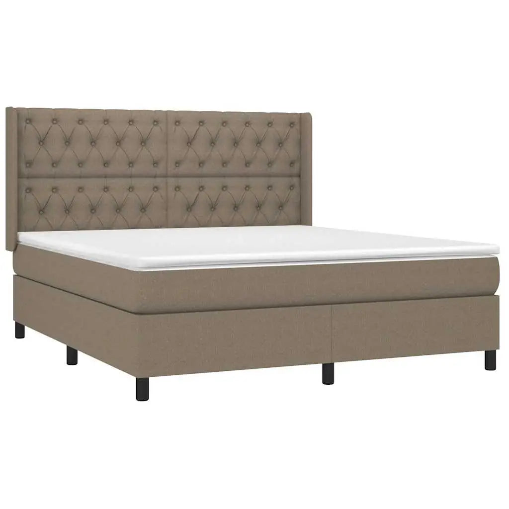 Sommier à lattes de lit avec matelas Taupe 160x200 cm Tissu - XIOS