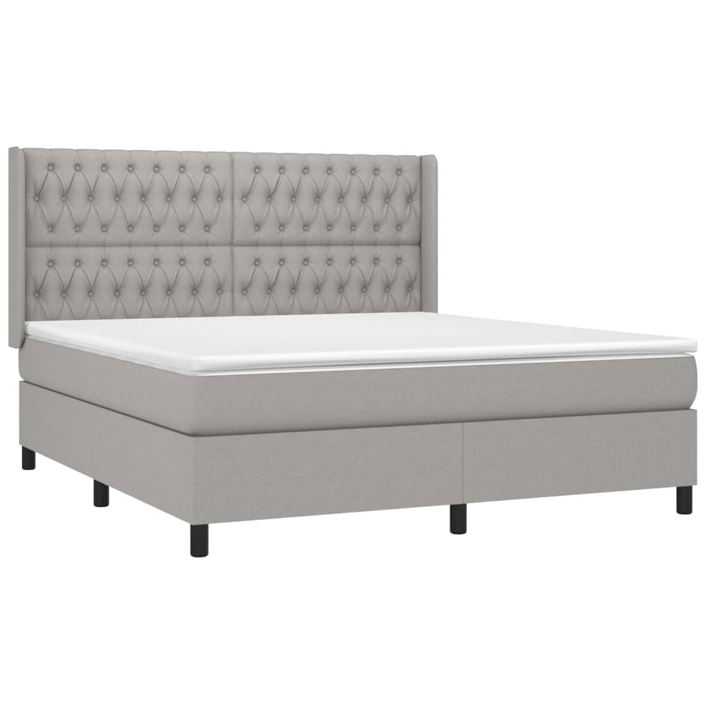 Sommier à lattes de lit avec matelas Gris clair 180x200cm Tissu - XIOS