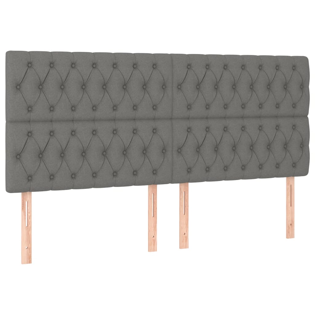Sommier à lattes de lit avec matelas Gris foncé 180x200cm Tissu - XIOS