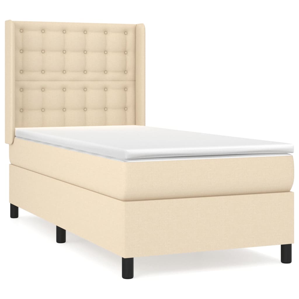 Sommier à lattes de lit avec matelas Crème 80x200 cm Tissu - XIOS