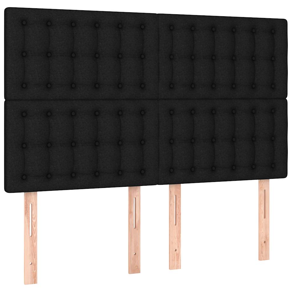 Sommier à lattes de lit avec matelas Noir 140x190 cm Tissu - XIOS
