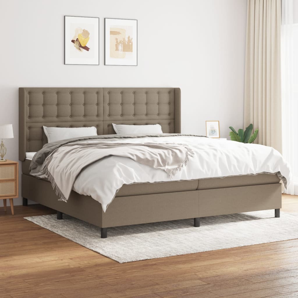 Sommier à lattes de lit avec matelas Taupe 200x200 cm Tissu - XIOS