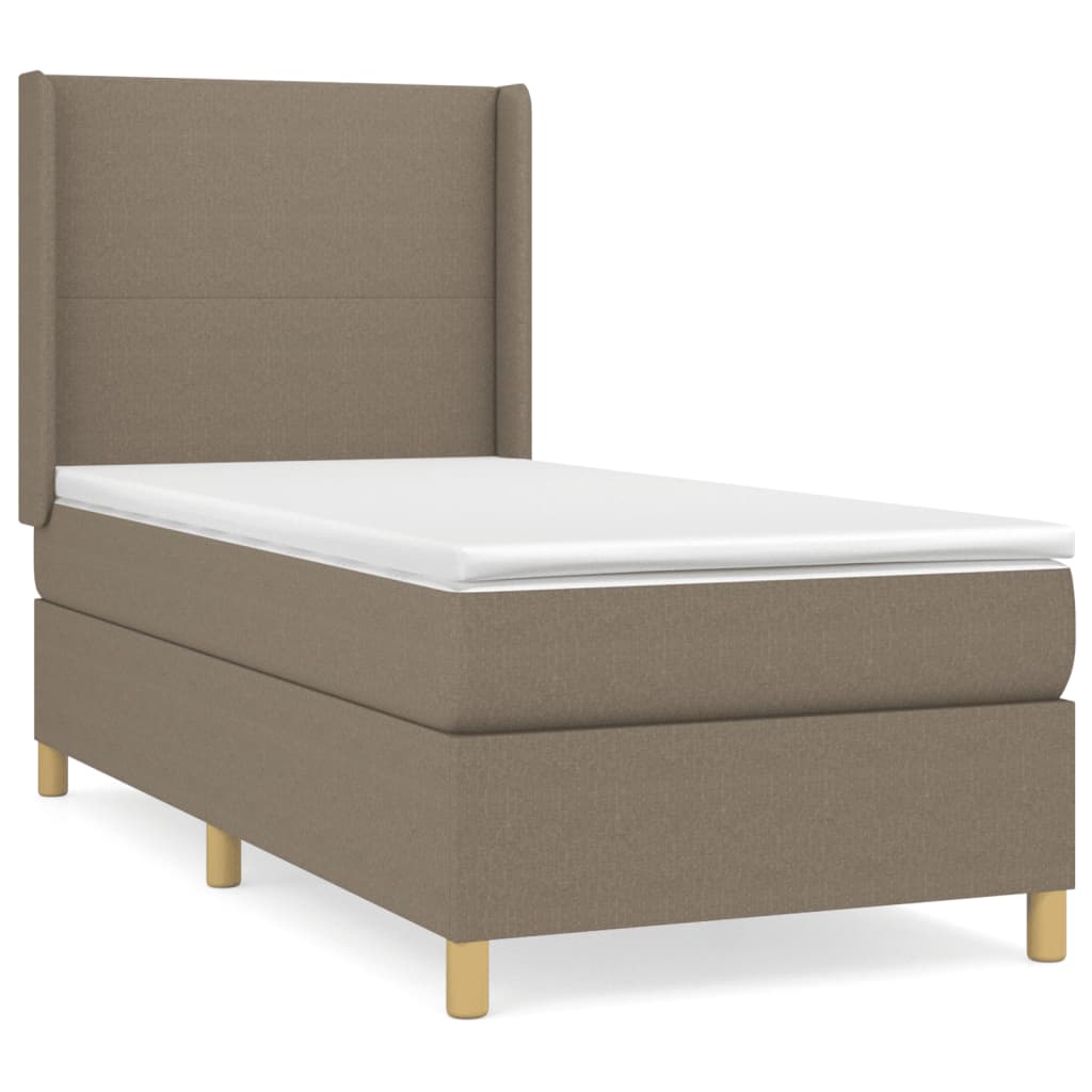 Sommier à lattes de lit avec matelas Taupe 80x200 cm Tissu Lits & cadres de lit vidaXL