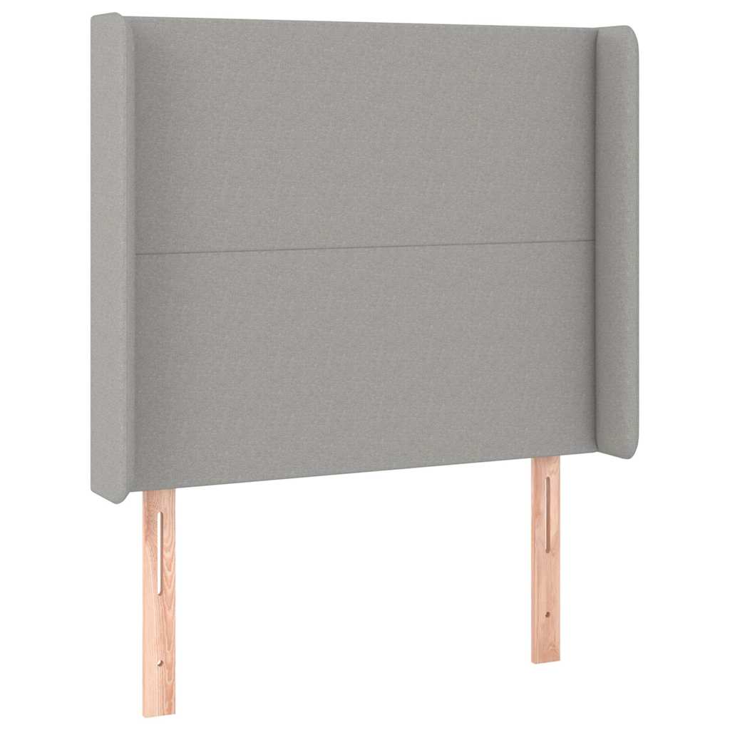 Sommier à lattes de lit avec matelas Gris clair 90x200 cm Tissu