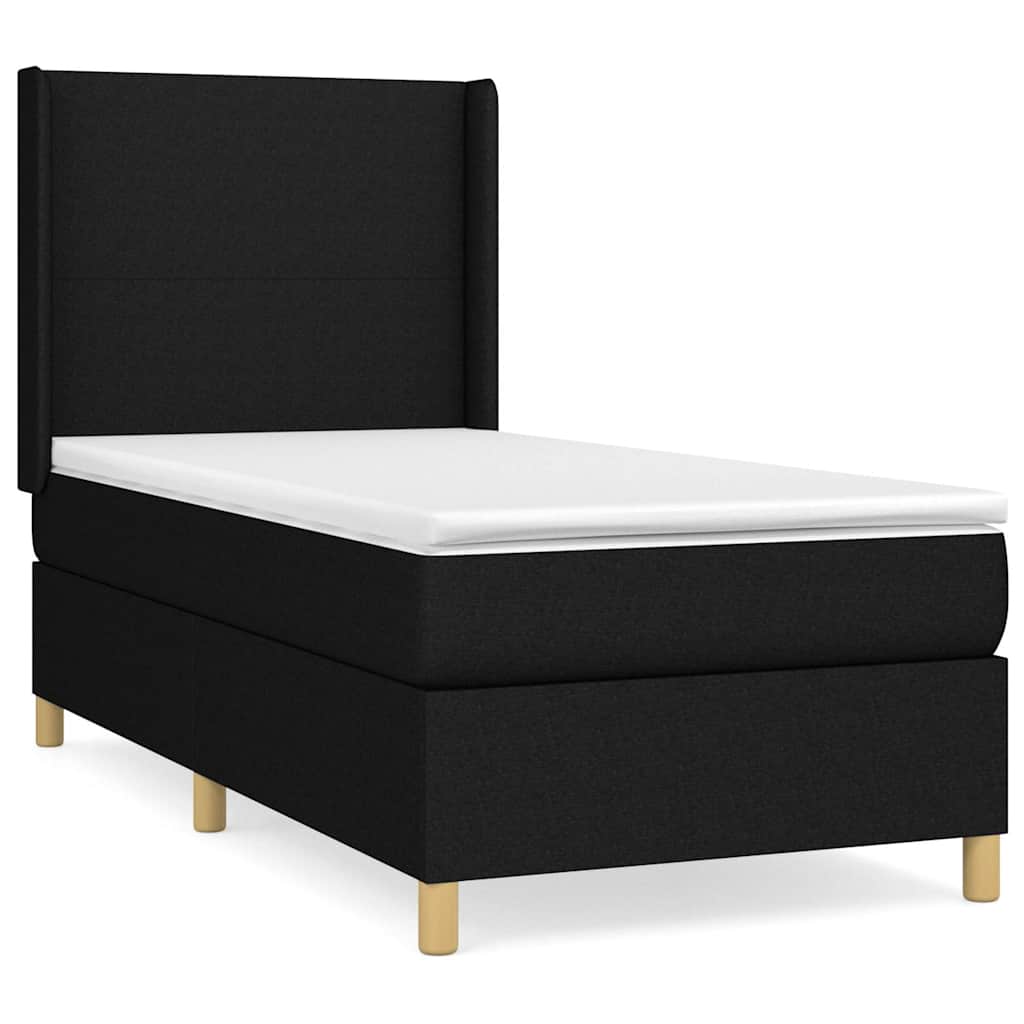 Sommier à lattes de lit avec matelas Noir 100x200 cm Tissu - XIOS