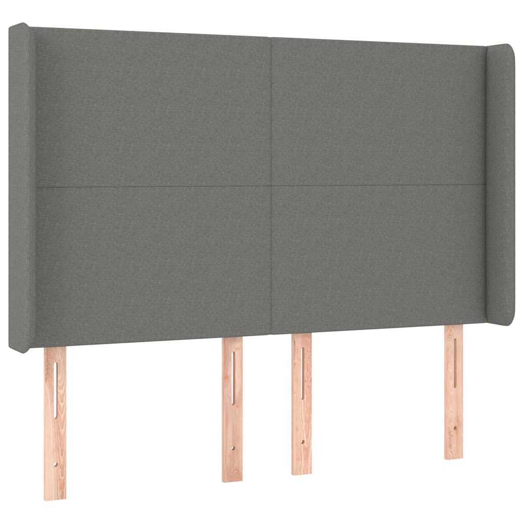 Sommier à lattes de lit avec matelas Gris foncé 140x200cm Tissu