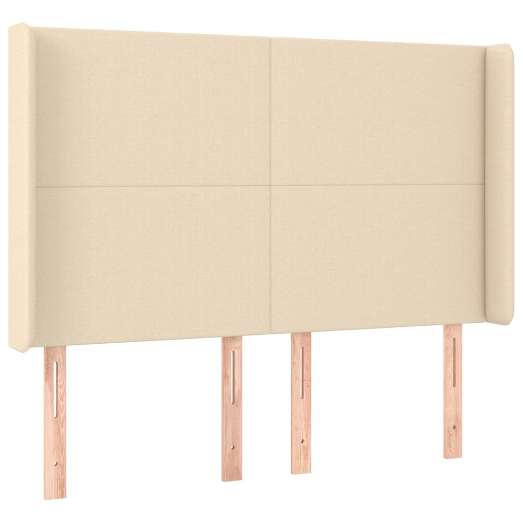 Sommier à lattes de lit avec matelas Crème 140x200 cm Tissu