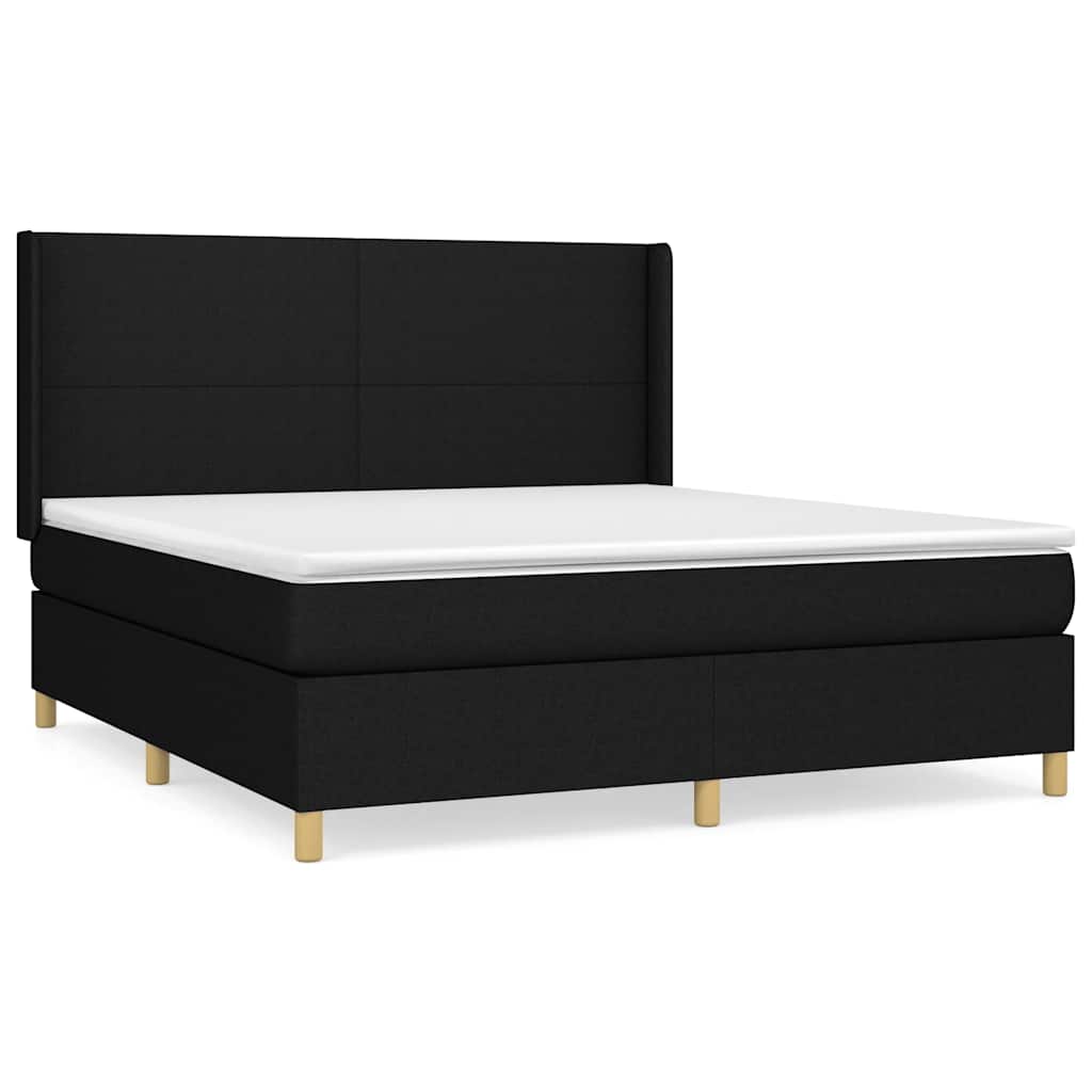 Sommier à lattes de lit avec matelas Noir 160x200 cm Tissu - XIOS