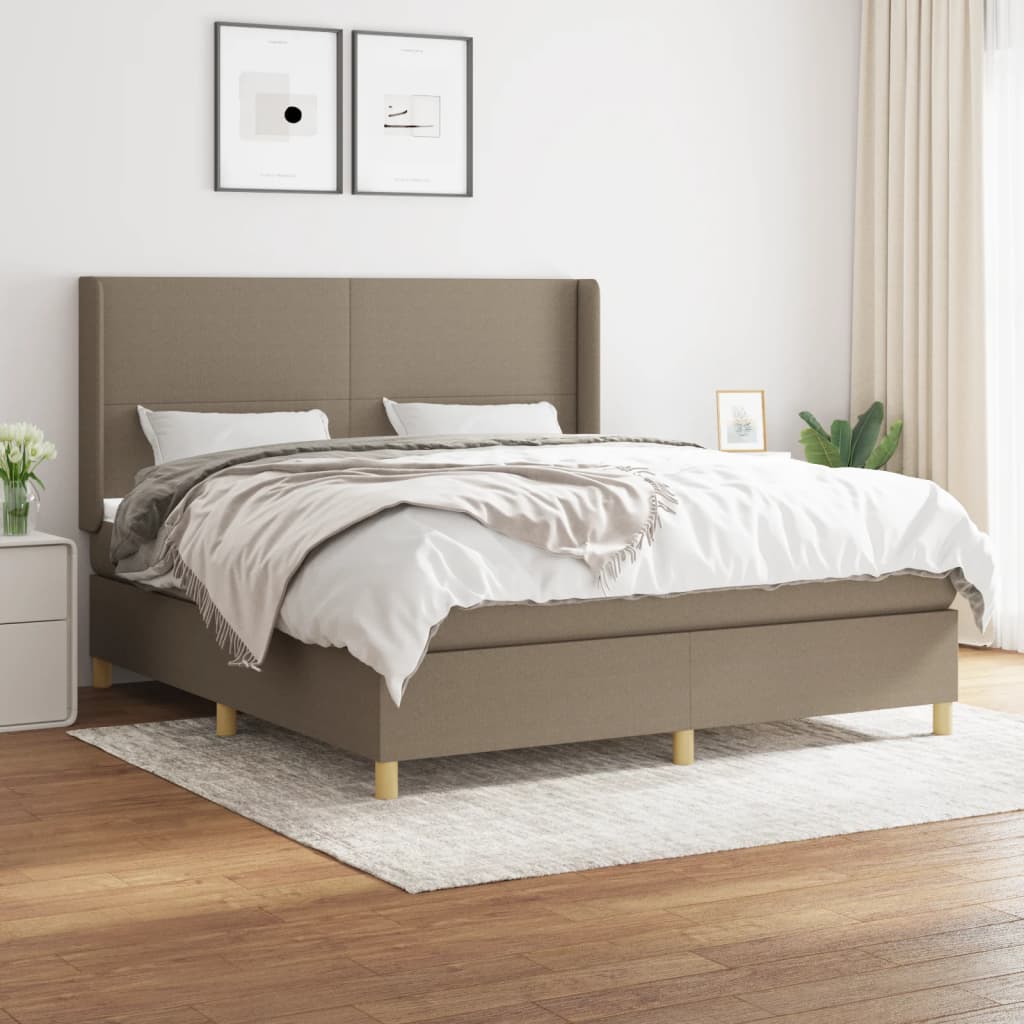 Sommier à lattes de lit avec matelas Taupe 180x200 cm Tissu - XIOS