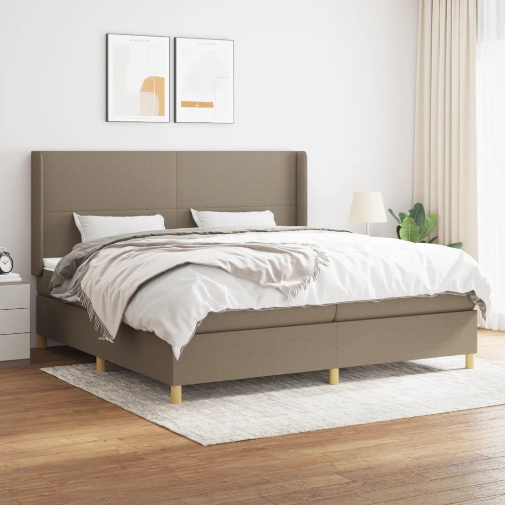 Sommier à lattes de lit avec matelas Taupe 200x200 cm Tissu - XIOS